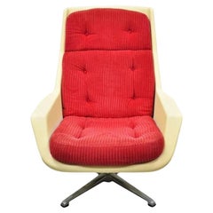 Overman Sweden Mid Century Modern Molded Plastic Swivel Tilt Lounge Chair