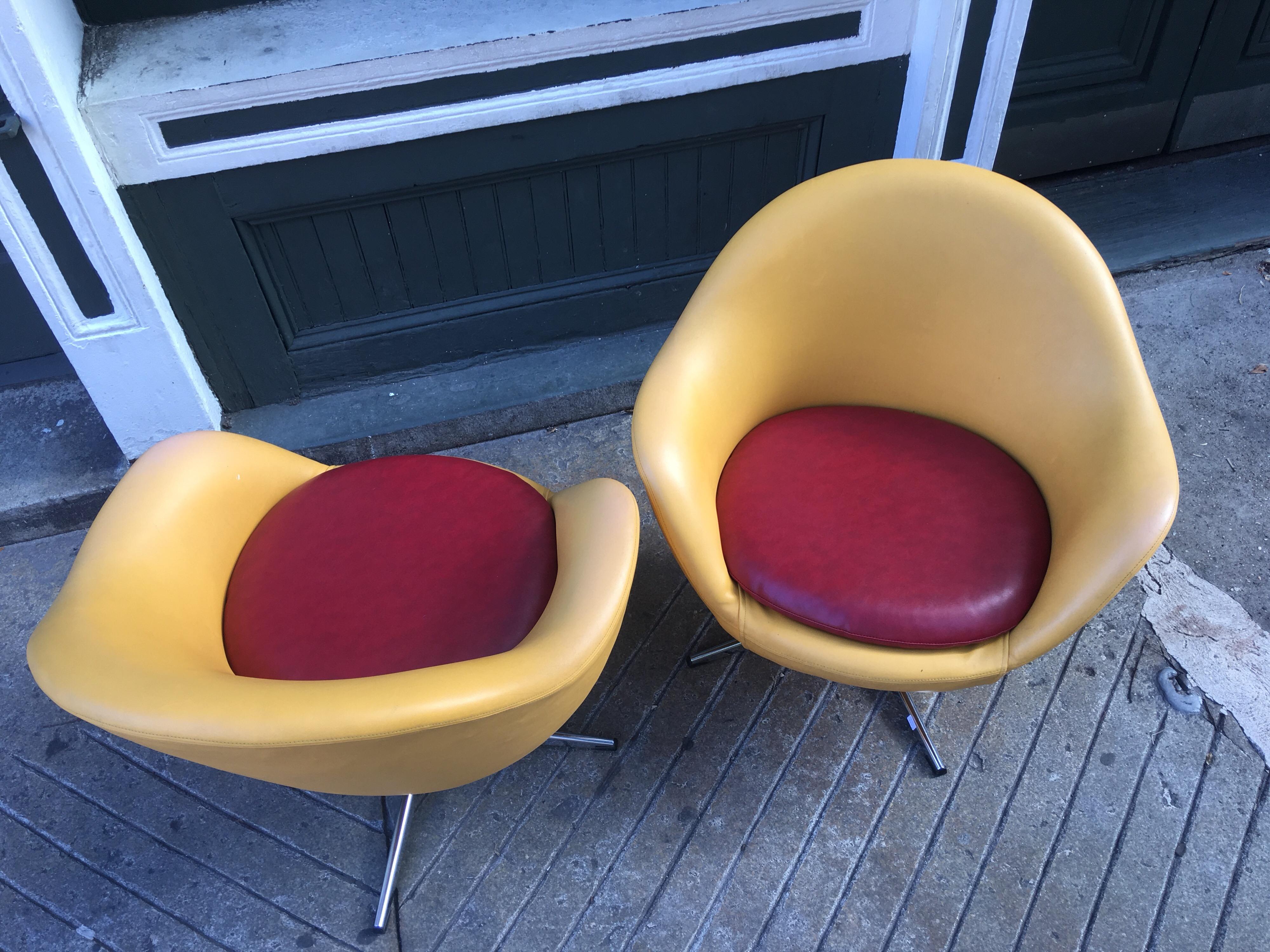 Mid-20th Century Overman Swivel Chairs