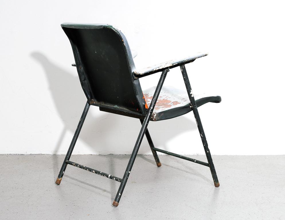 Steel Overpainted Folding Armchair by Russel Wright