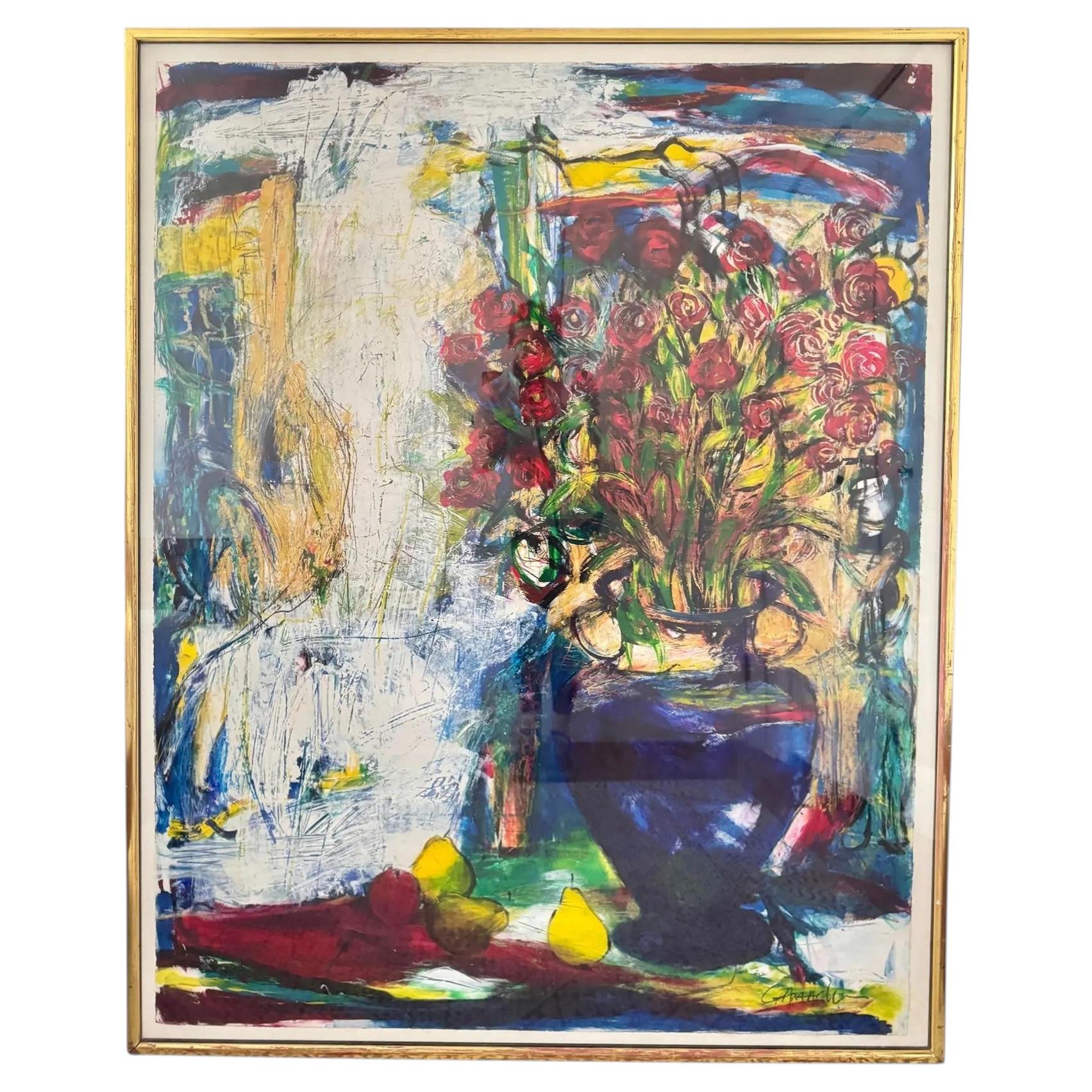 Overs Late 20th Century Abstract Expressionist Still Life Painting For Sale