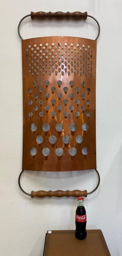 Overscale 1979 Curtis Jeré Cheese Grater Wall Sculpture, Signed