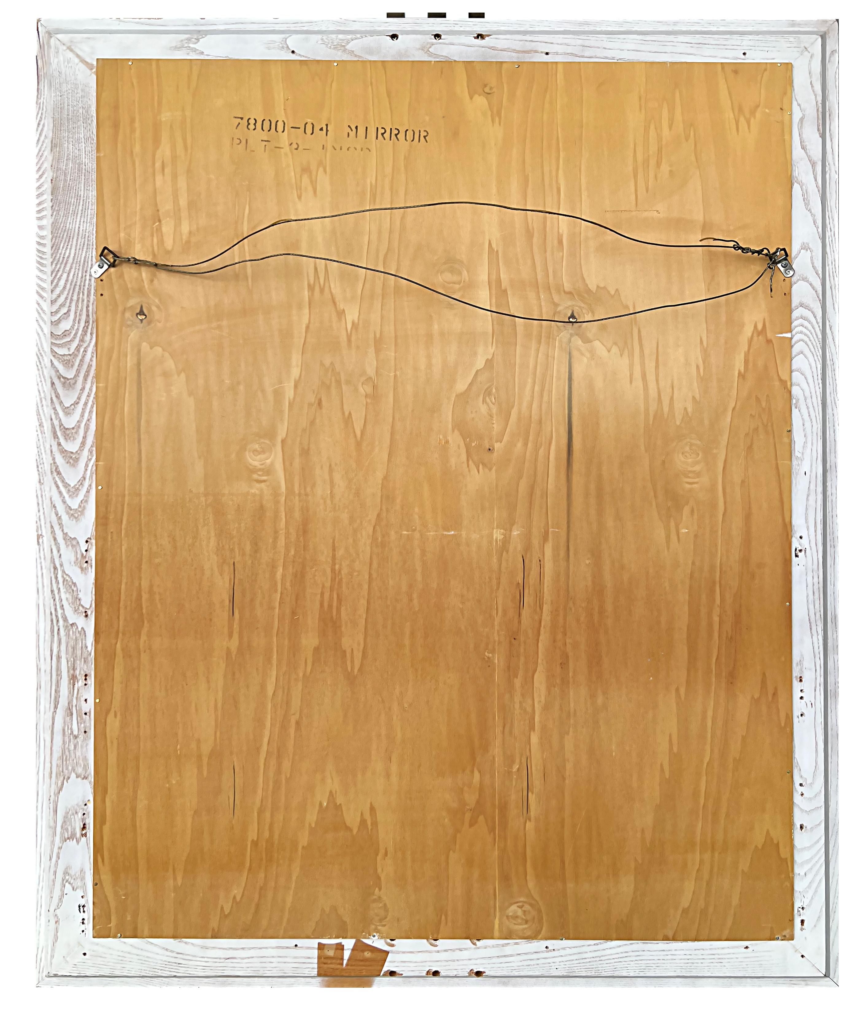 Metal Overscale 1980s Art Deco Revival Beveled Mirror, Karl Springer Manner