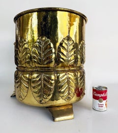Overscale Brass Acanthus Leaf Bucket or Planter, Hong Kong
