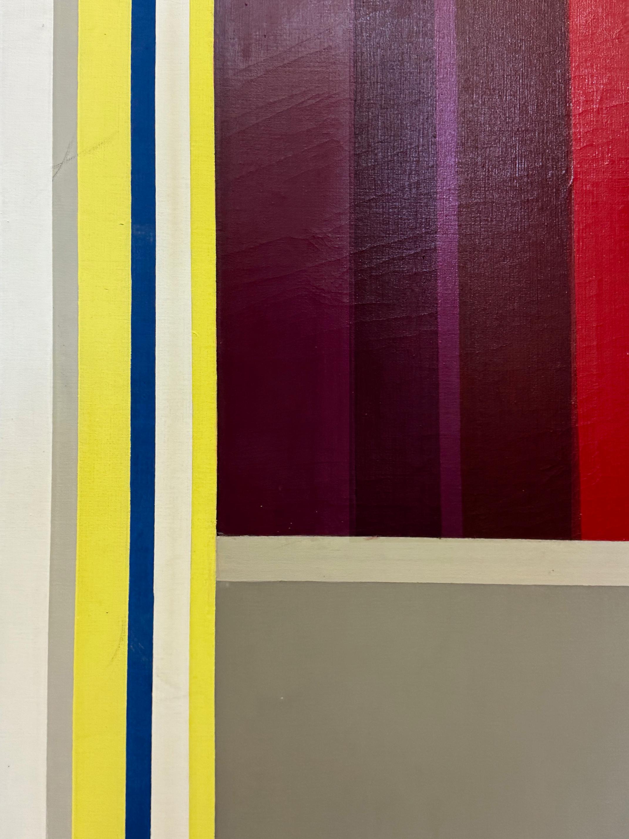 Overscale Hard-Edge Abstract Painting after Ilya Bolotowsky, Signed Whiniak (Handbemalt) im Angebot