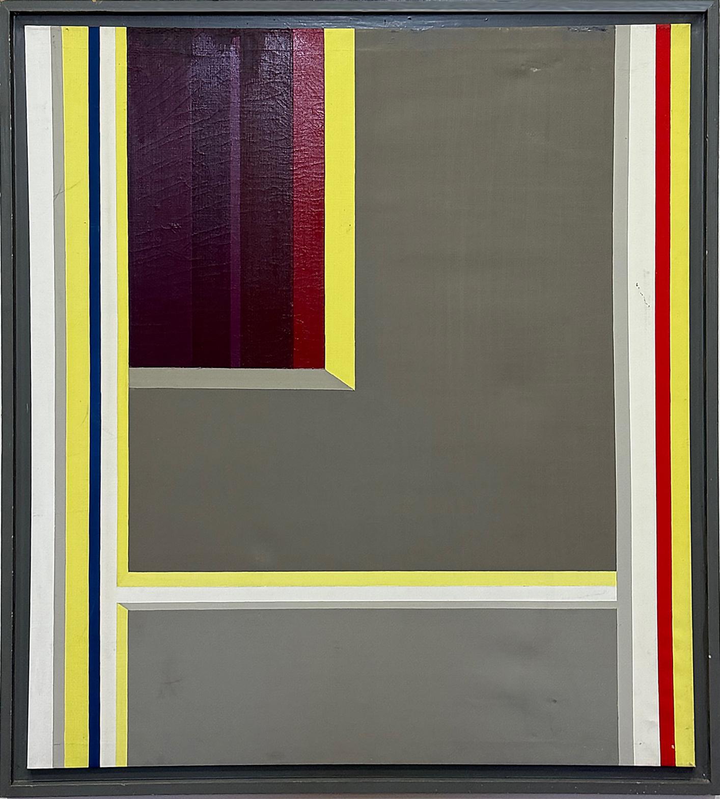 Overscale Hard-Edge Abstract Painting after Ilya Bolotowsky, Signed Whiniak (Leinwand) im Angebot