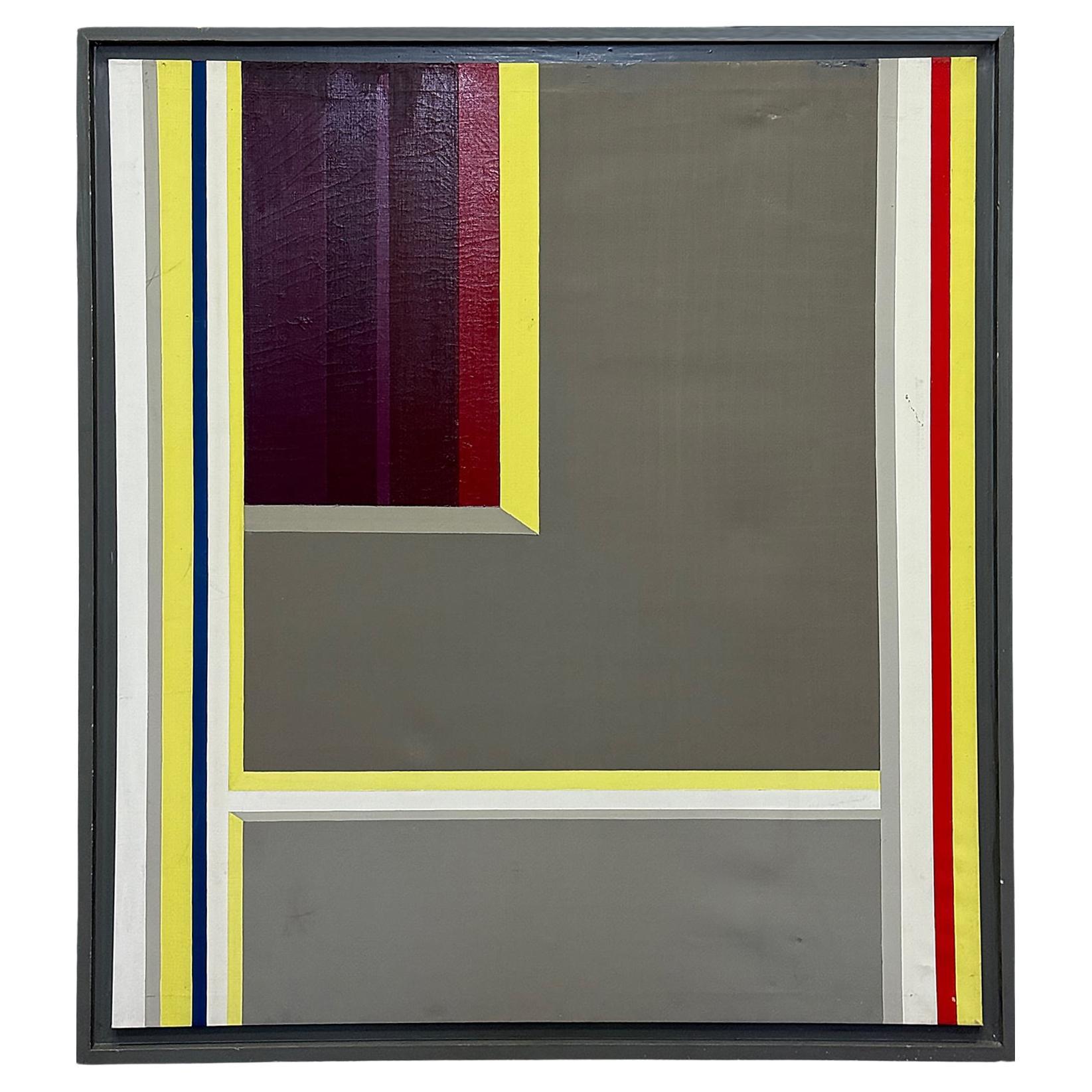 Overscale Hard-Edge Abstract Painting after Ilya Bolotowsky, Signed Whiniak