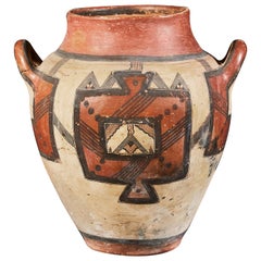 Overscale Late 19th Century Peruvian Vessel or Vase in Umber Glaze & Terracotta
