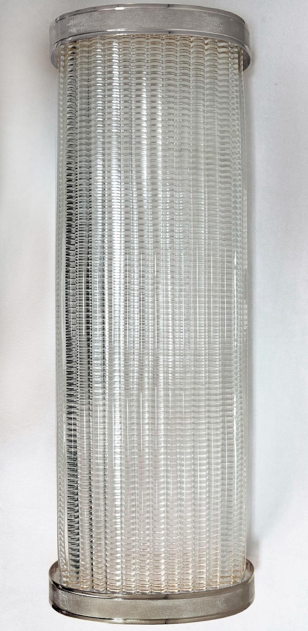 Übergroßes Laudarte Srl, Italien,  Murano Glas Wandleuchter mit Nickel Finish, Paar (Muranoglas) im Angebot