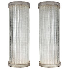 Overscale Laudarte Srl, Italy,  Murano Glass Sconces with Nickel Finish, Pair