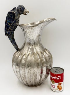 Overscale Los Castillos Silver-plate Lapis Lazuli Parrot Pitcher