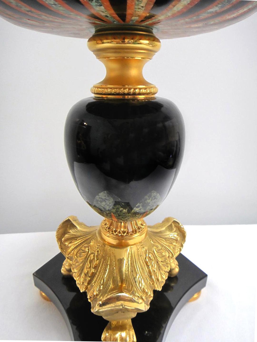 Laudarte Srl Oversale Marble, Bronze and Horn Urn, Italy In Excellent Condition For Sale In Miami, FL