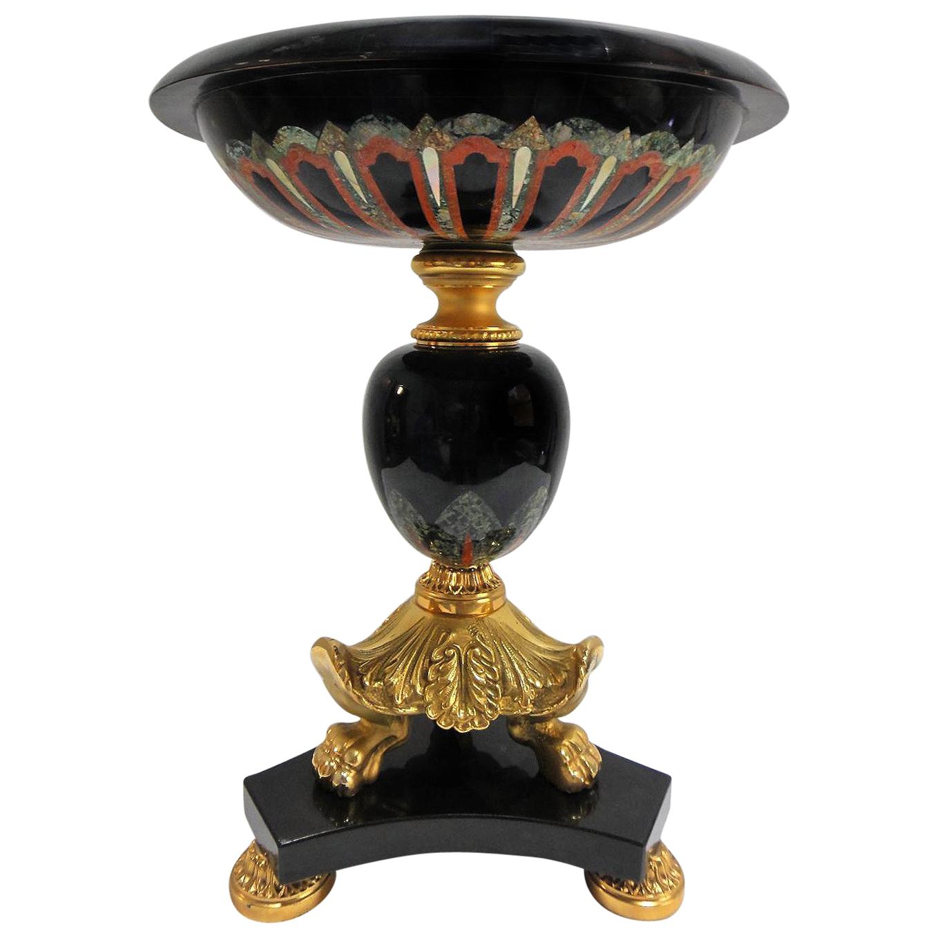 Laudarte Srl Oversale Marble, Bronze and Horn Urn, Italy For Sale
