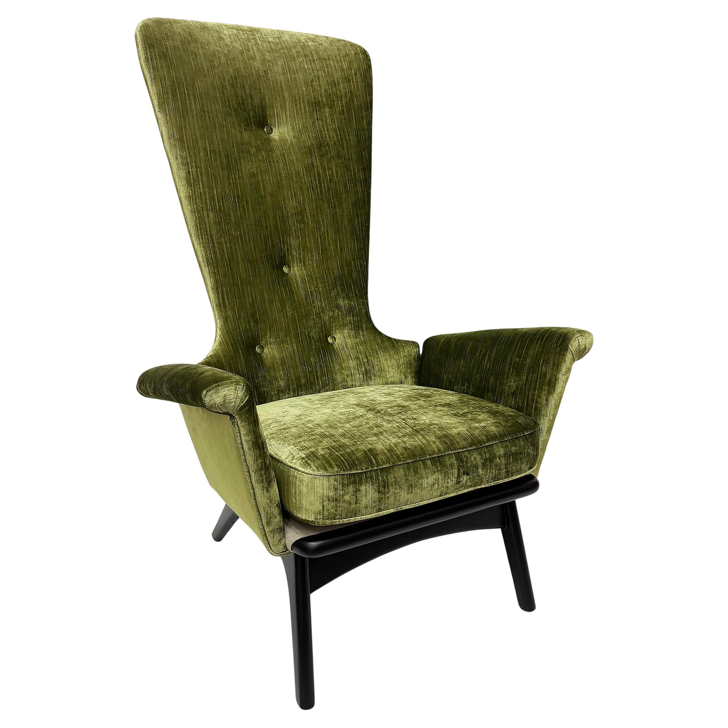 Chaise longue Adrian Pearsall du milieu du siècle dernier, nouvellement tapissée
