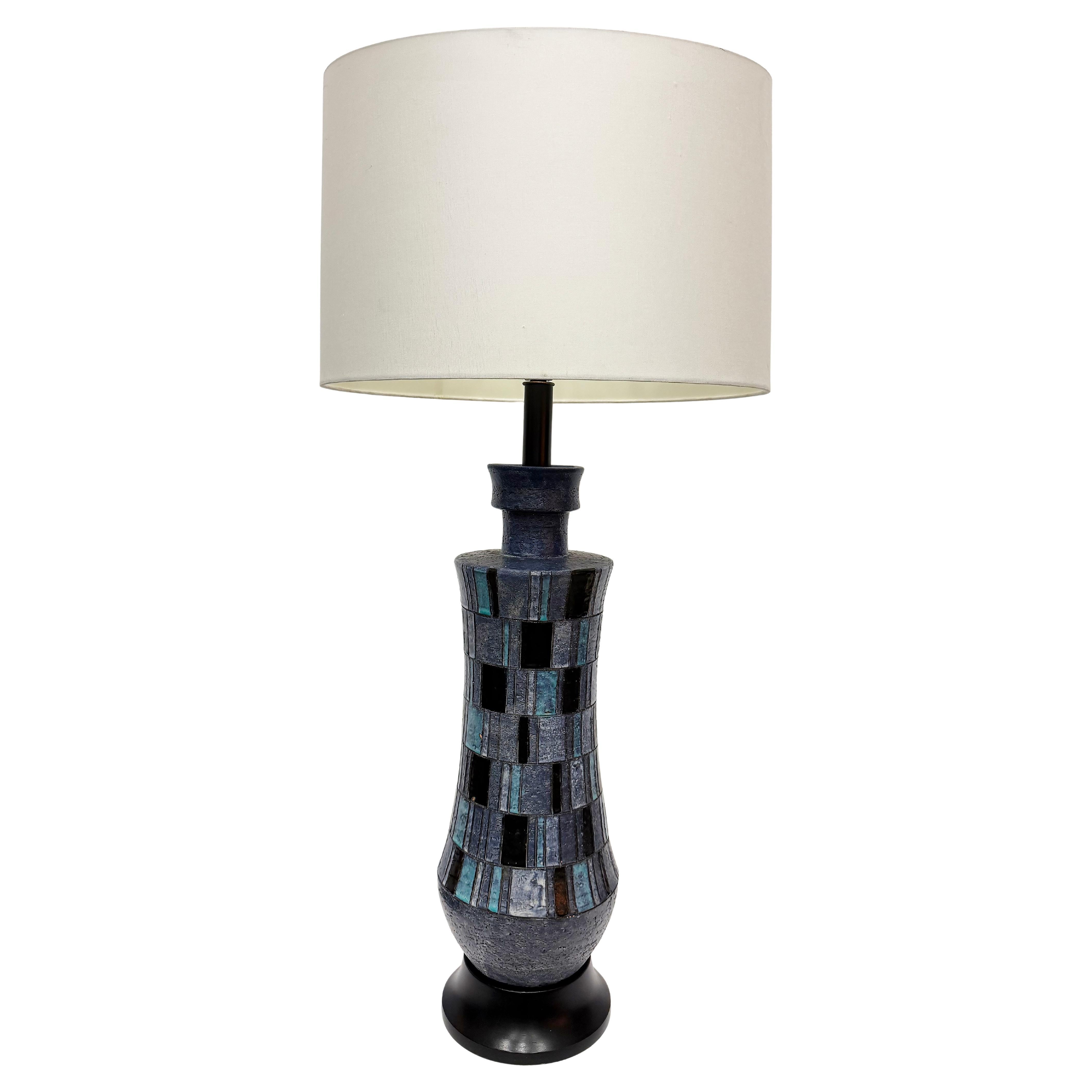 Overscale Mid-century Ceramic Italian lamp, Bitossi, Aldo Lundi Style