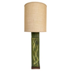 Overscale Mid-century Marcello Fantoni Ceramic Table Lamp, Vintage Custom Shade