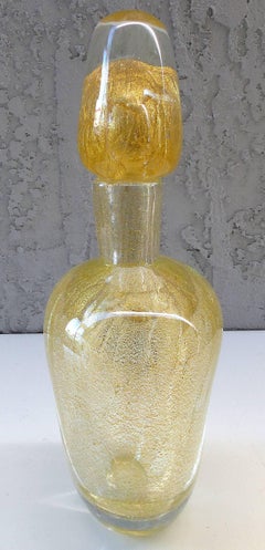 Murano Gold Infused Decanter Bottle by Luigi Onesto for Sommerso, Italy