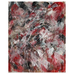 Monumental Abstract Oil Painting on Canvas by Dehais, 1985