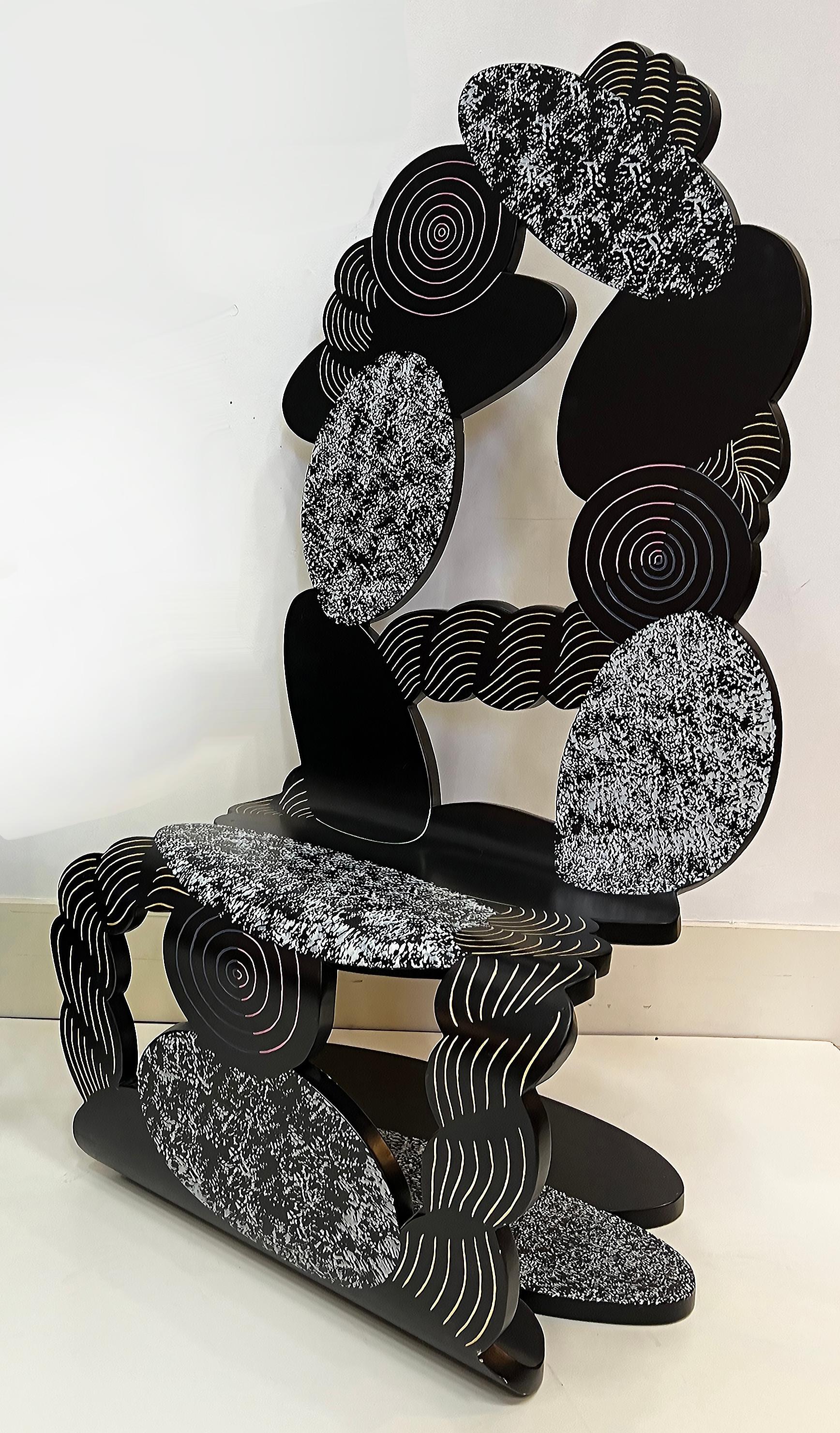 Américain Chaise d'art sculpturale postmoderne d'Alan Siegel datée de83-85 en vente