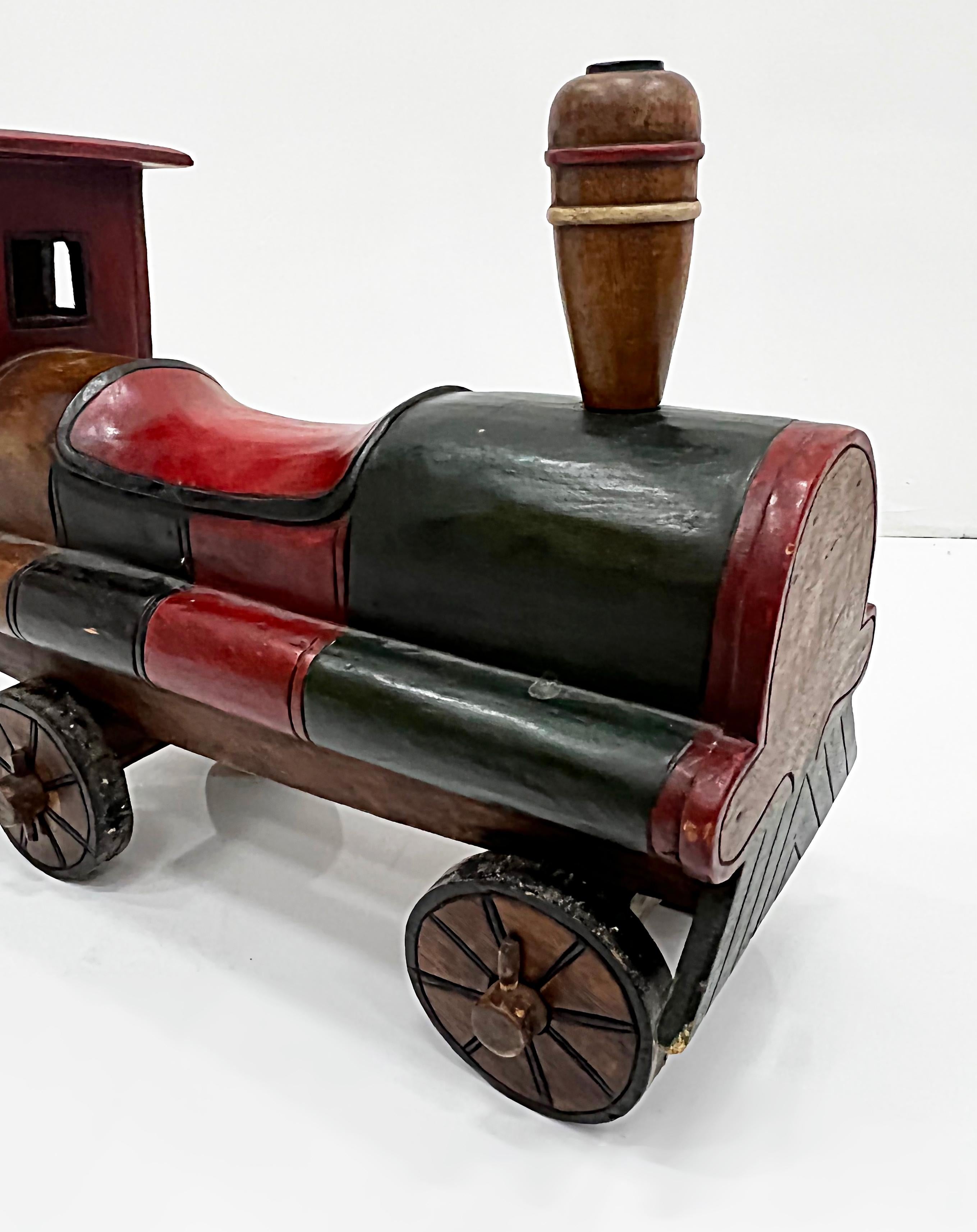 vintage wooden toy train