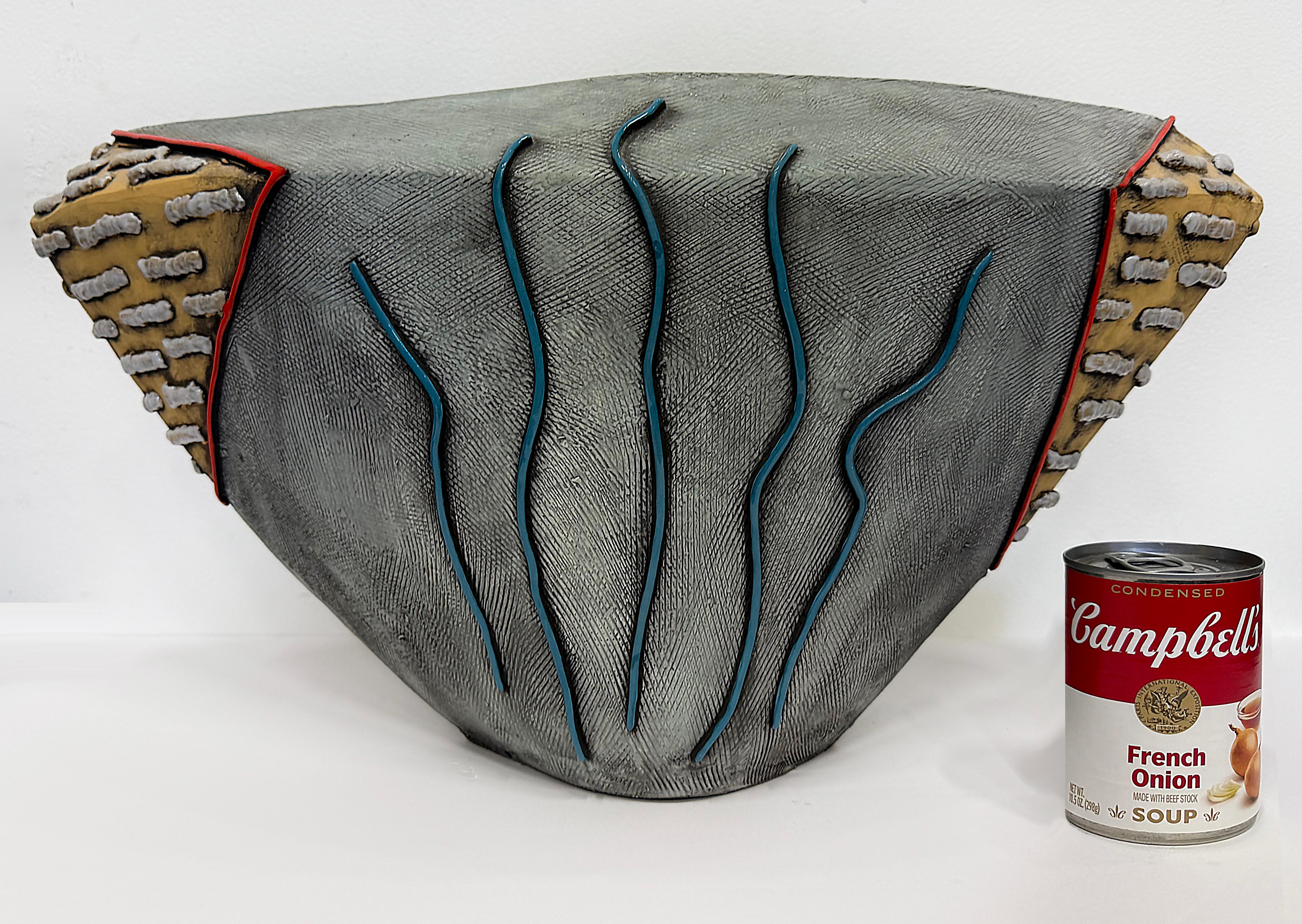 Overscale Whimsical Postmodern Studio Pottery Vase Sculpture by Gail Kendall 

Offered for sale is a large whimsical Postmodern studio pottery sculptural vase by the recognized sand accomplished ceramist Gail Kendall. Kendall is known for her coil