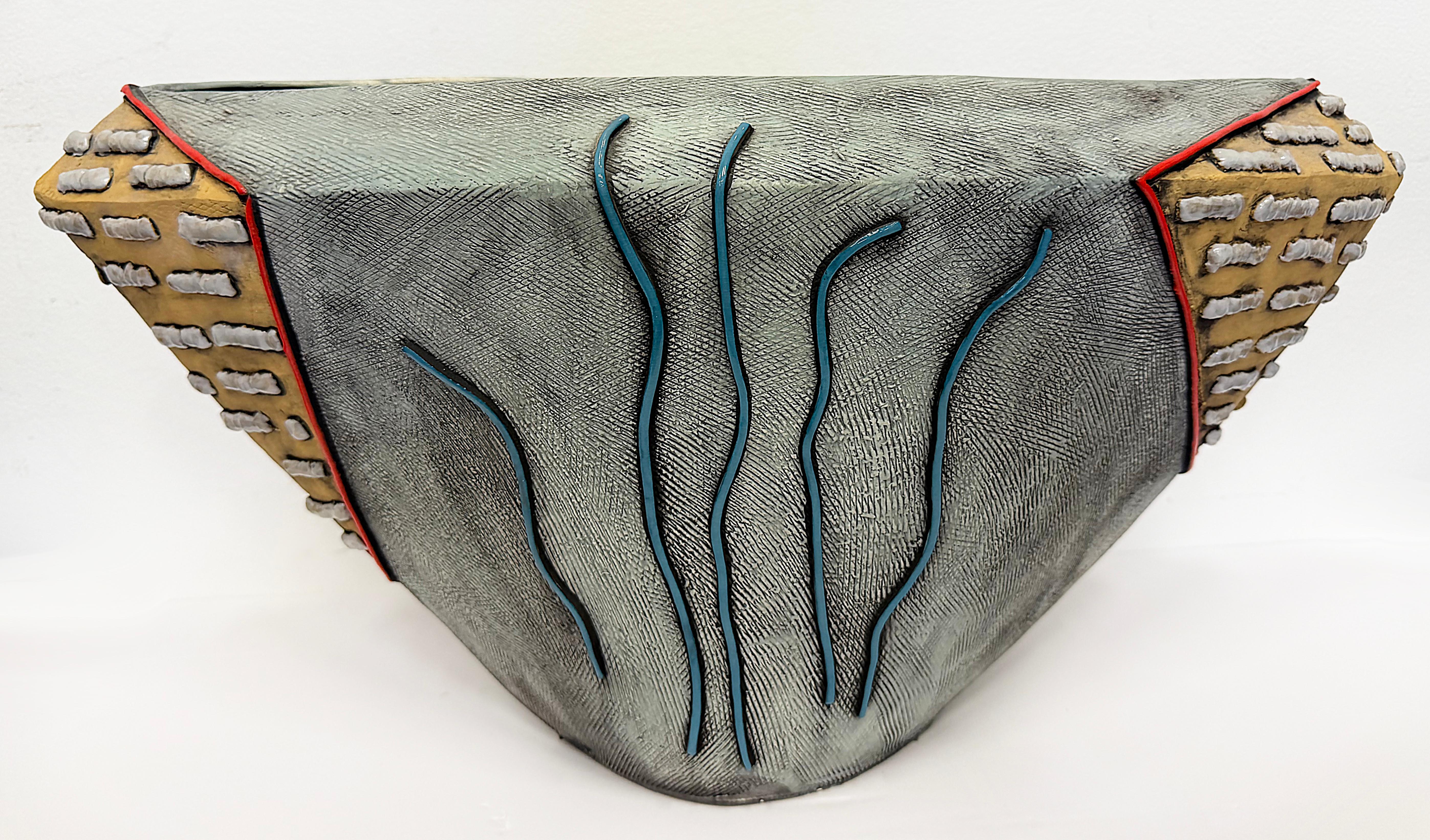 American Overscale Whimsical Postmodern Studio Pottery Vase Sculpture by  Gail Kendall For Sale
