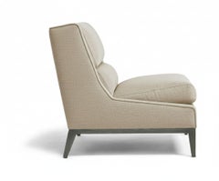 OVERSEAS Chaise longue tapissée crème par Dainelli Studio