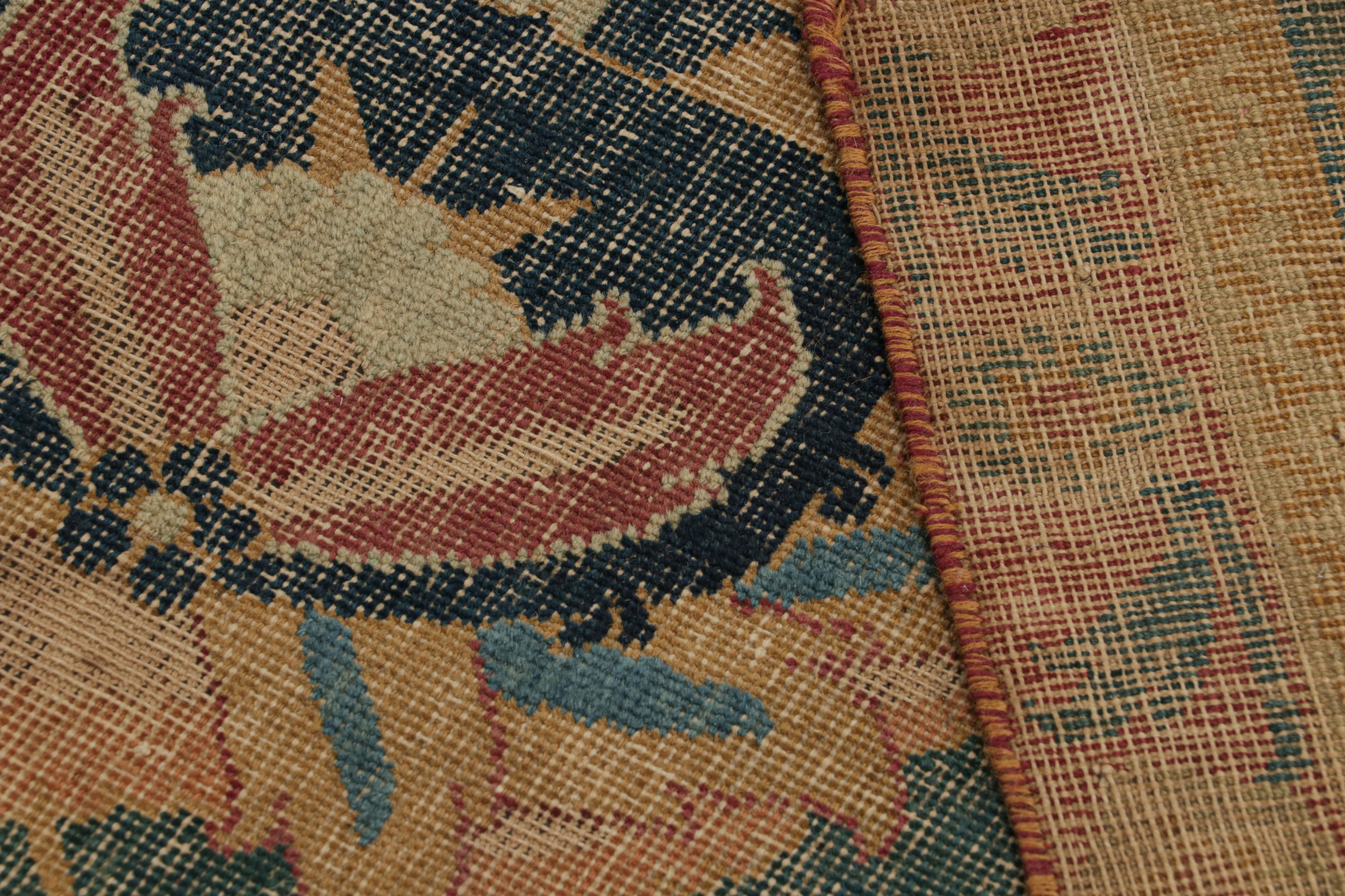Oversized Antique Persian Isfahan Fragment Rug with Floral Pattern - Rug & Kilim For Sale 1