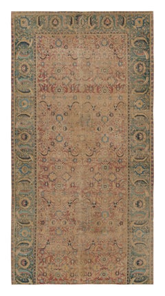 Oversized Antique Persian Isfahan Fragment Rug with Floral Pattern - Rug & Kilim