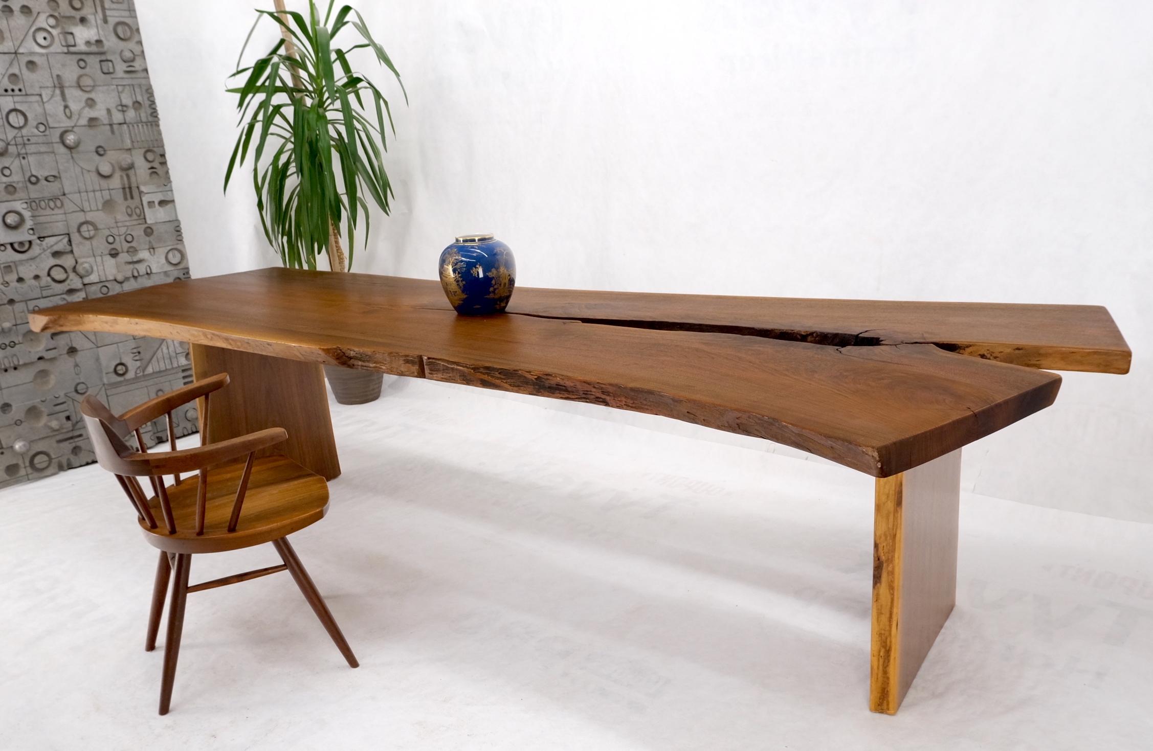 Oversize Live Edge Dining Farm Conference Solid Oiled Walnut Table 10