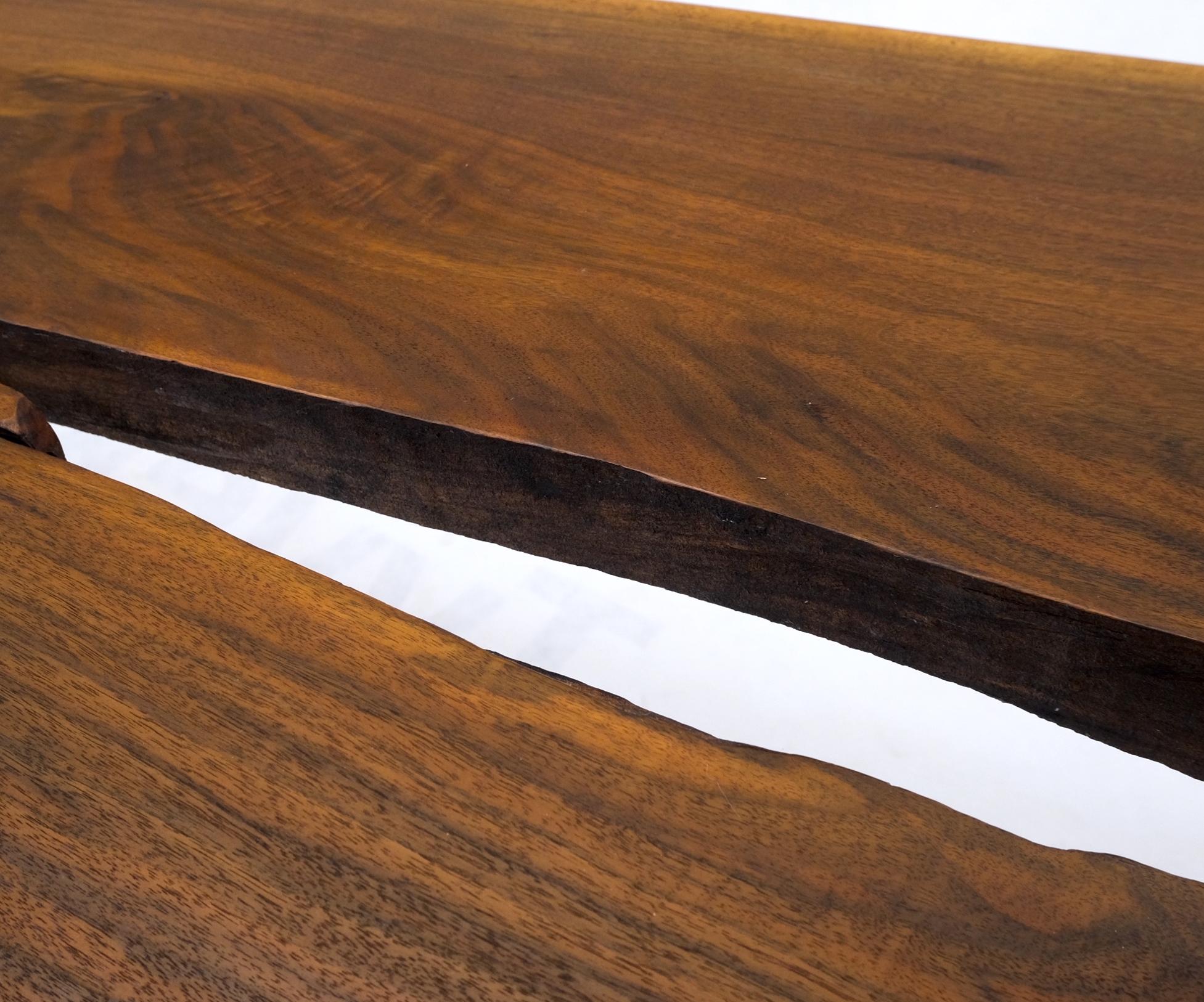 Mid-Century Modern Oversize Live Edge Dining Farm Conference Solid Oiled Walnut Table For Sale