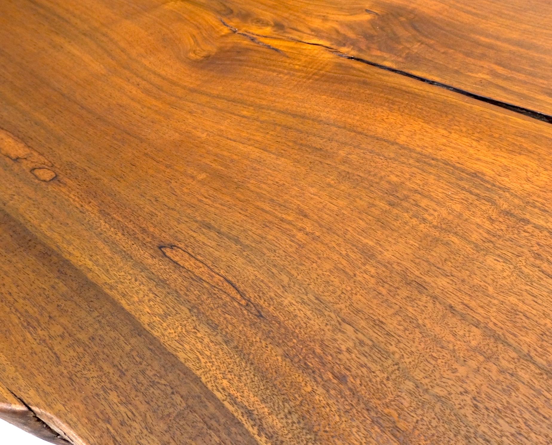 Oversize Live Edge Dining Farm Conference Solid Oiled Walnut Table In Good Condition For Sale In Rockaway, NJ