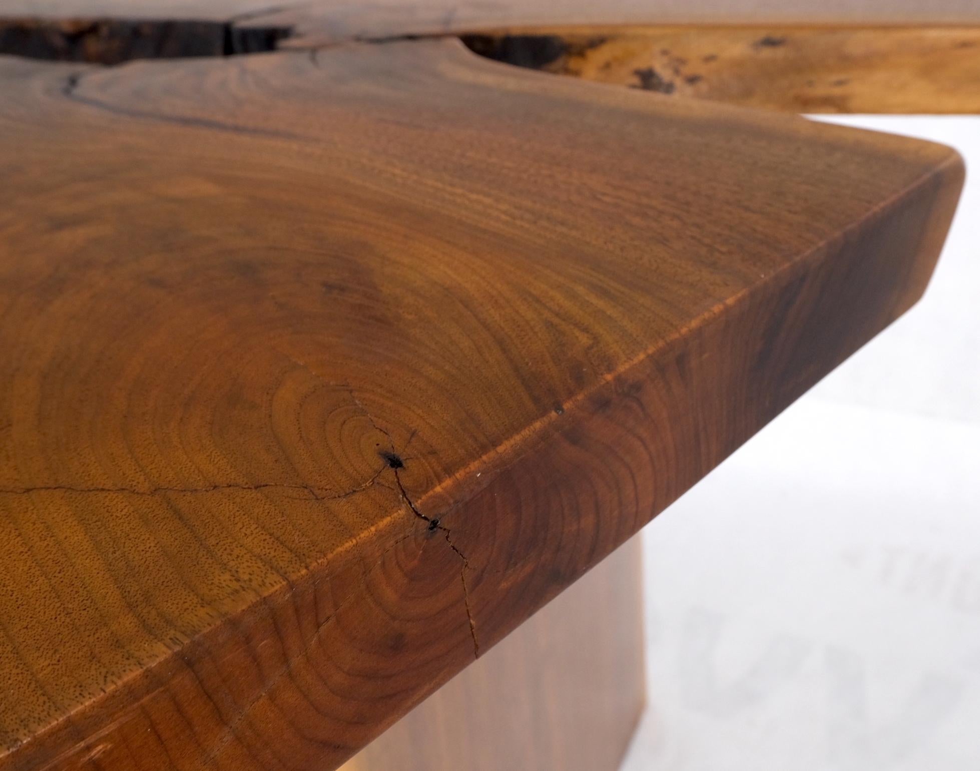 Oversize Live Edge Dining Farm Conference Solid Oiled Walnut Table For Sale 3