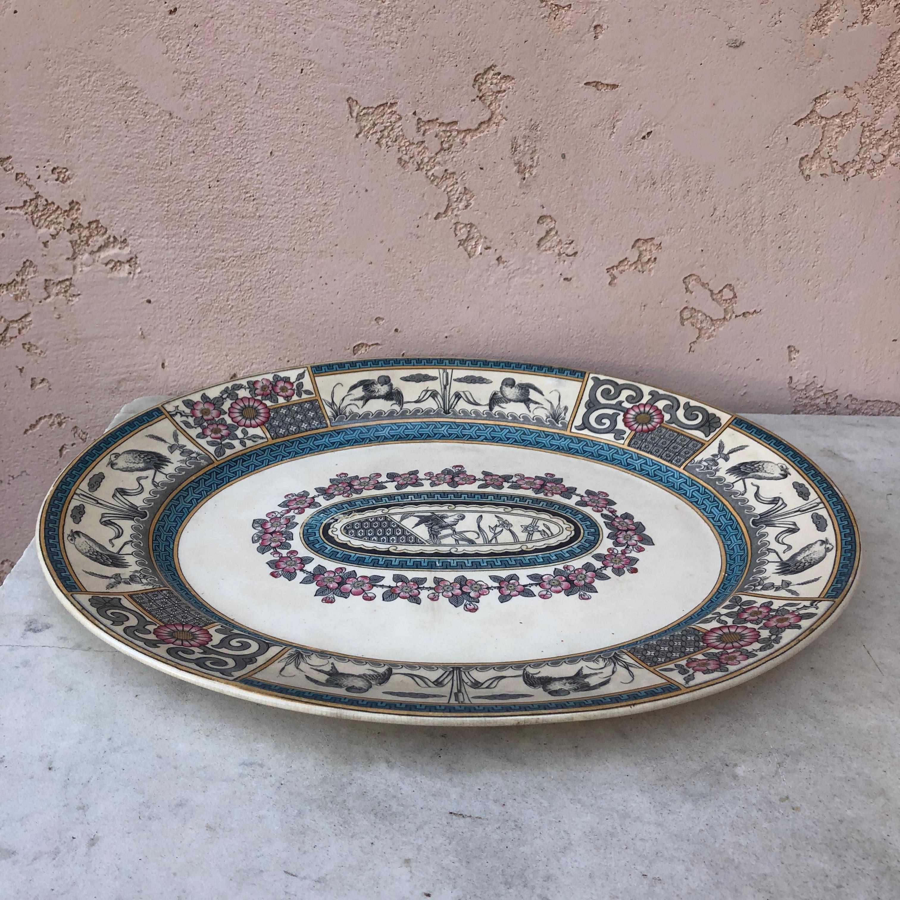 Late 19th Century Oversize 19th Century English Chinoiserie Platter Bates Gildea & Walker For Sale