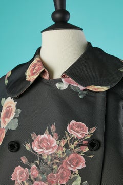 Oversize A-Shape flower printed double-breast coat Comme des Garçons Homme Plus