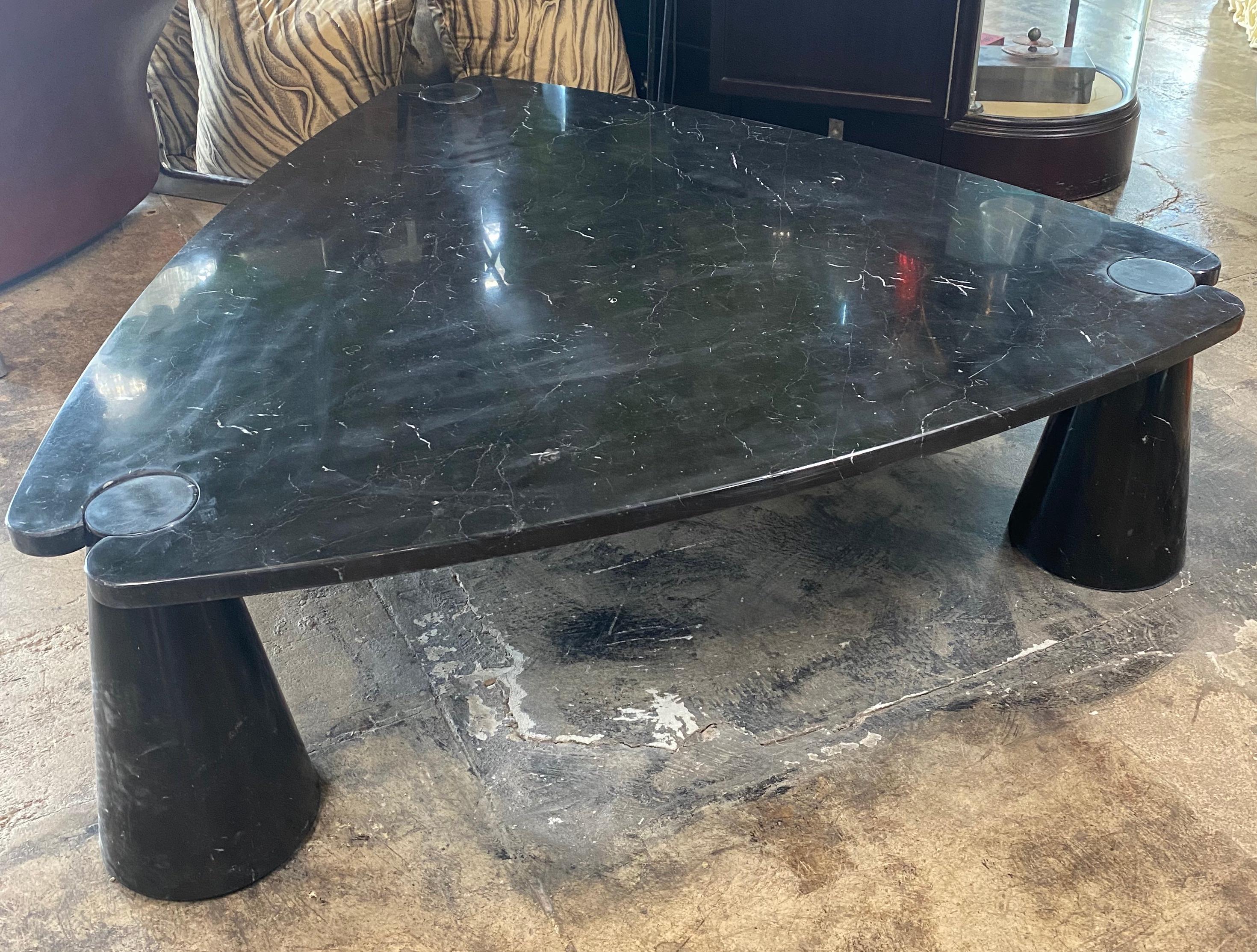 Oversize“Eros” series coffee table designed by Angelo Mangiarotti, made of Black Marquina marble, Italy 1970s.

Angelo Mangiarotti (1921-2012) was an Italian architect and Industrial designer with a reputation to mainly focus on the needs of the