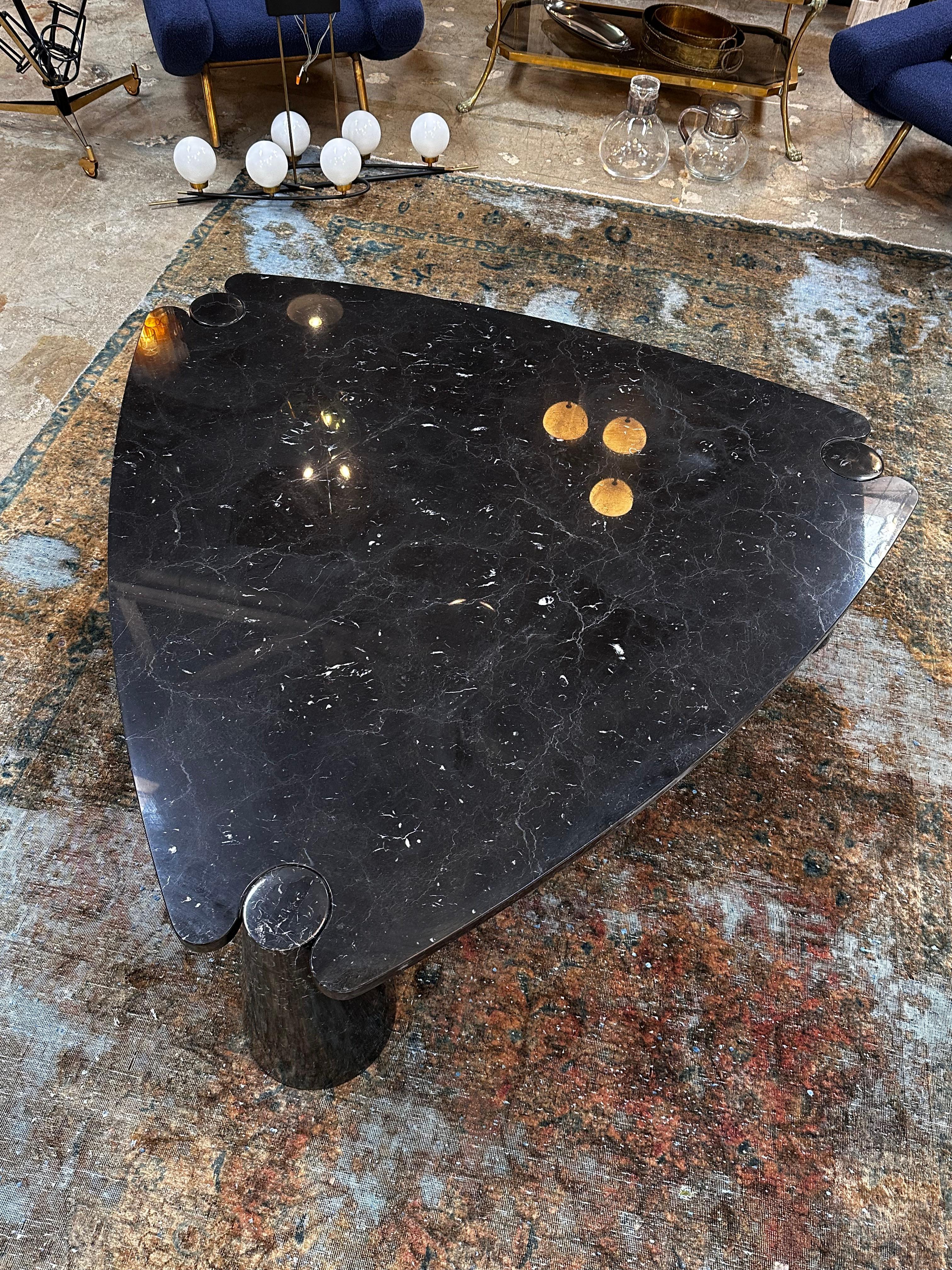 OVERSIZE “Eros” series coffee table designed by Angelo Mangiarotti, made of Black Marquina marble, Italy 1970s.

Angelo Mangiarotti (1921-2012) was an Italian architect and Industrial designer with a reputation to mainly focus on the needs of the