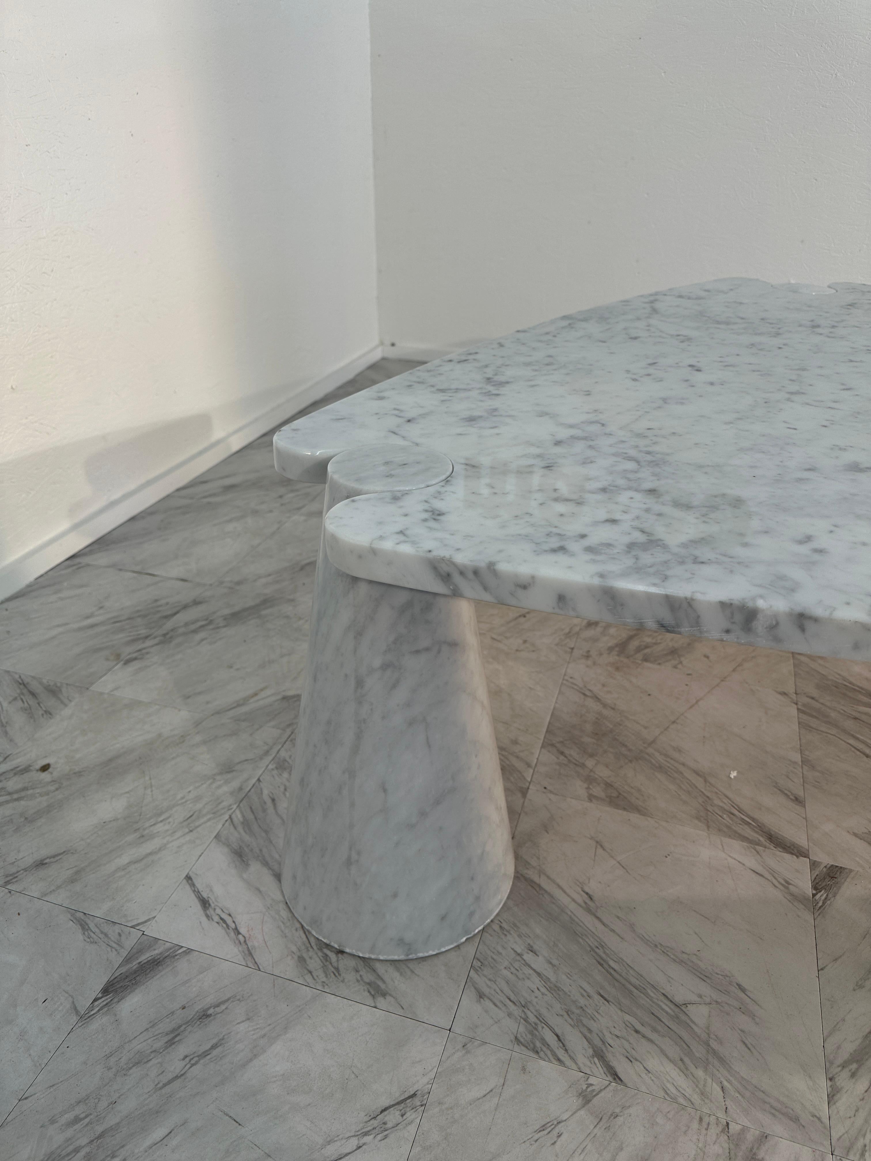 Carrara Marble Oversize Angelo Mangiarotti Eros Series Italian Coffee Table 1971 For Sale