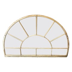 Übergroßes antikes Transom-Fenster mit Bogenplatte, 11 Paneele, Original-Glasholz Muntin