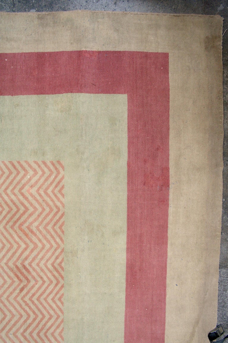 Oversize Antique Art Deco Geometric Rug in the Da Silva Bruhns Style ...