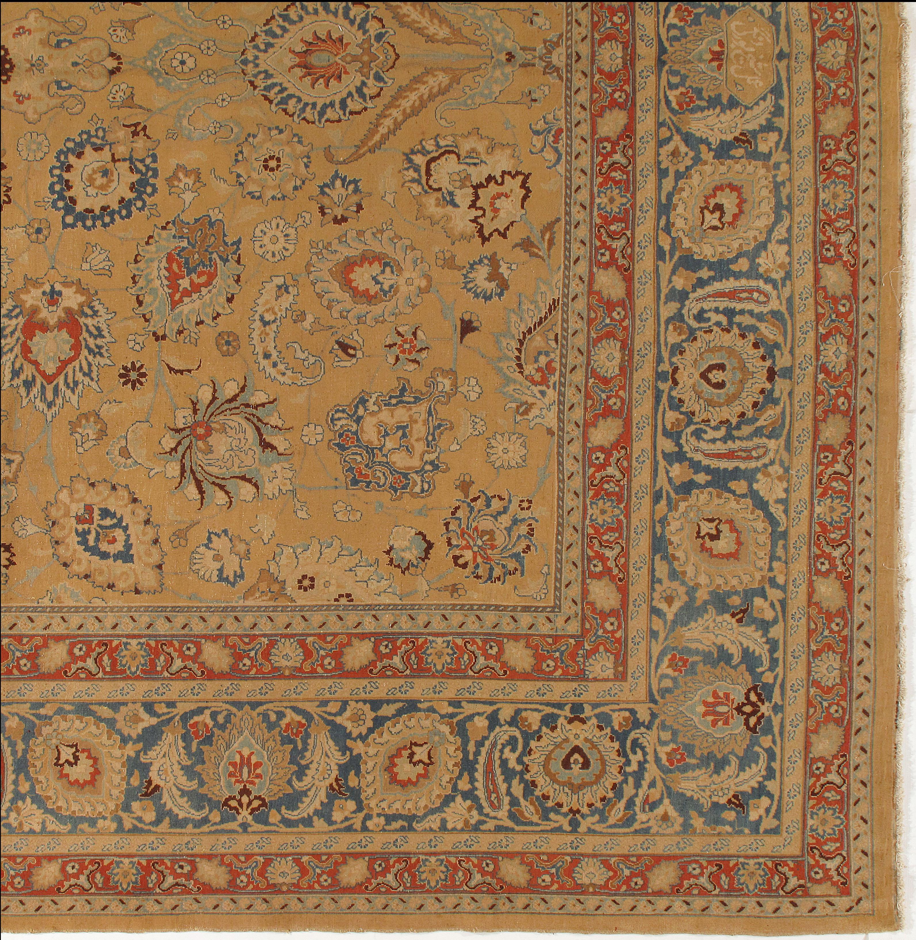 Übergroßer antiker brauner persischer Meshad-Teppich 12' x 18'3 im Angebot 1