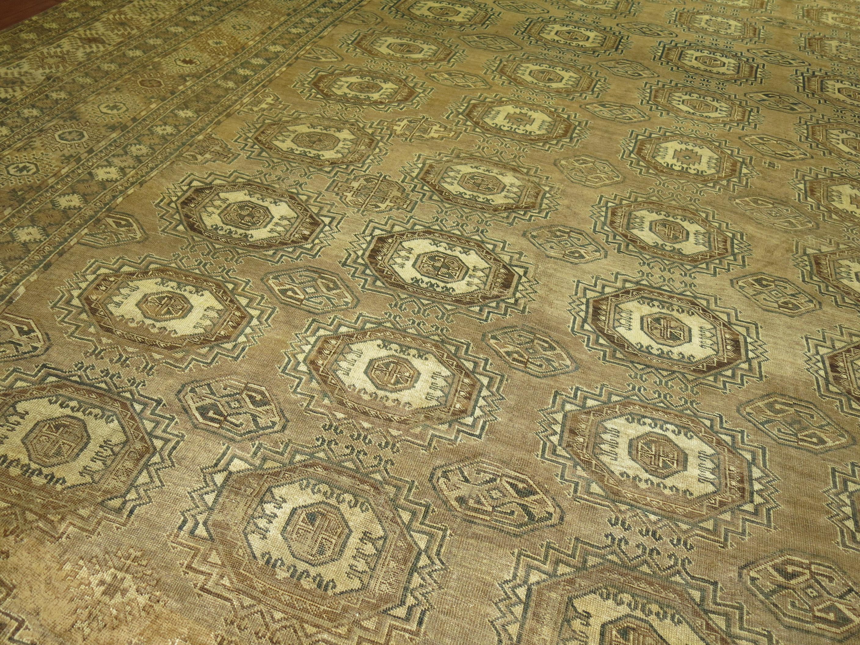Zabihi Collection Tribal Oversize Antique Ersari Carpet For Sale 11