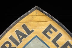 Oversize Antique Industrial Electric Service Hand-Painted Wooden Sign