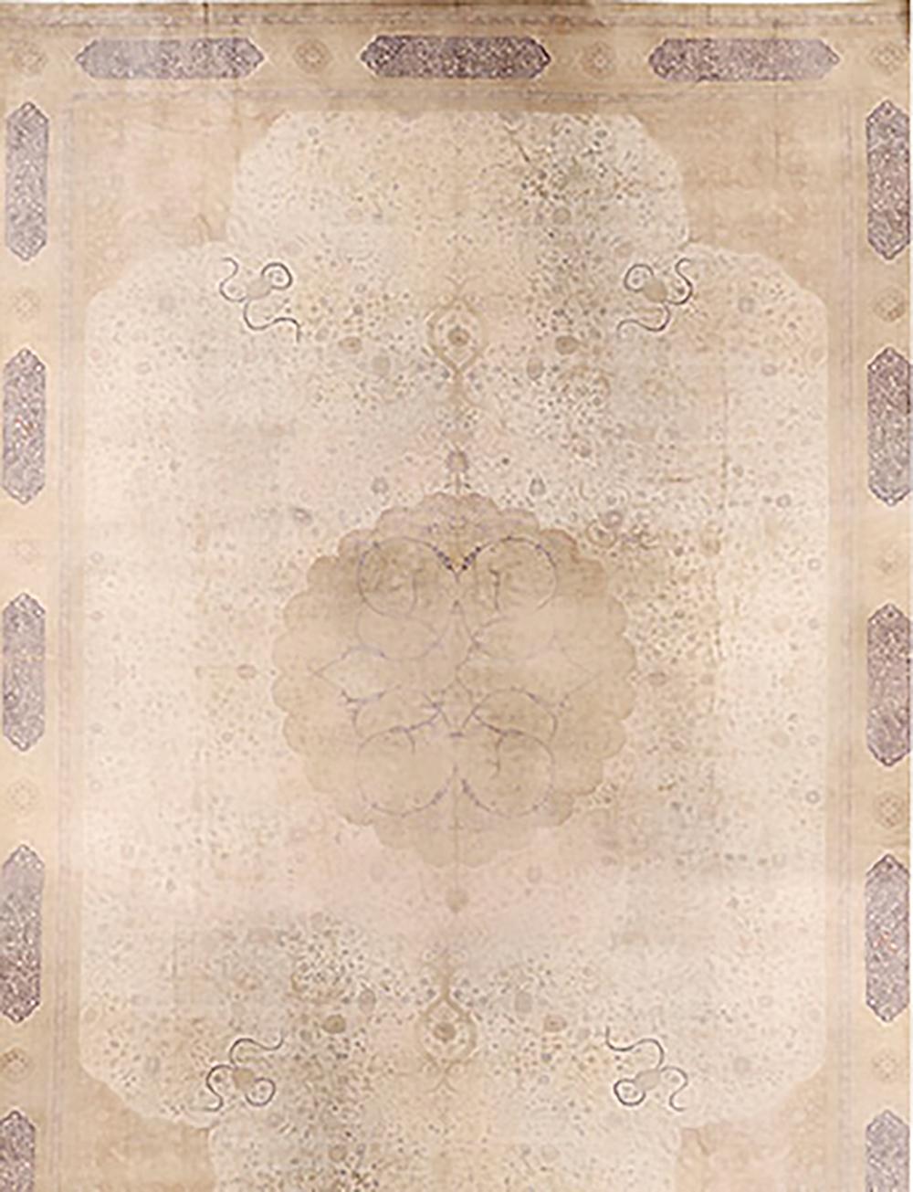 Antiker elfenbeinfarbener türkischer Sivas-Teppich in Übergröße, 20'2 x 28' im Angebot 3
