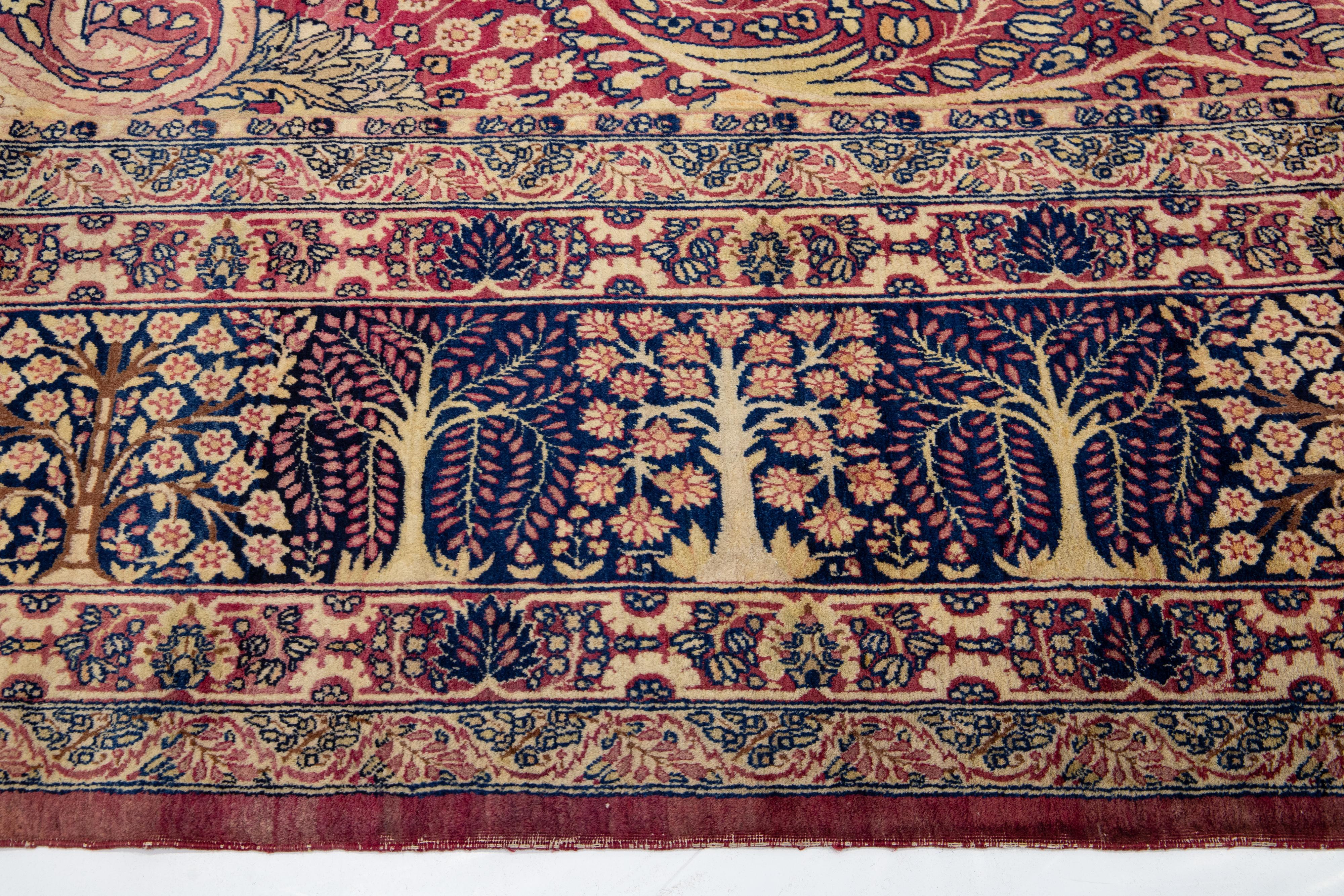 Rare Oversized Kirman Persian Rug – 15' x 26' – Hand-Knotted Wool For Sale 6