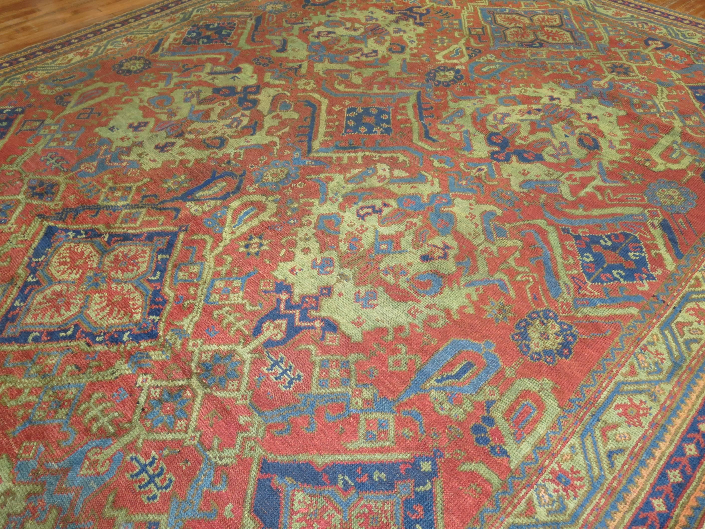 Turkish Oversize Antique Oushak Smyrna  Rug For Sale