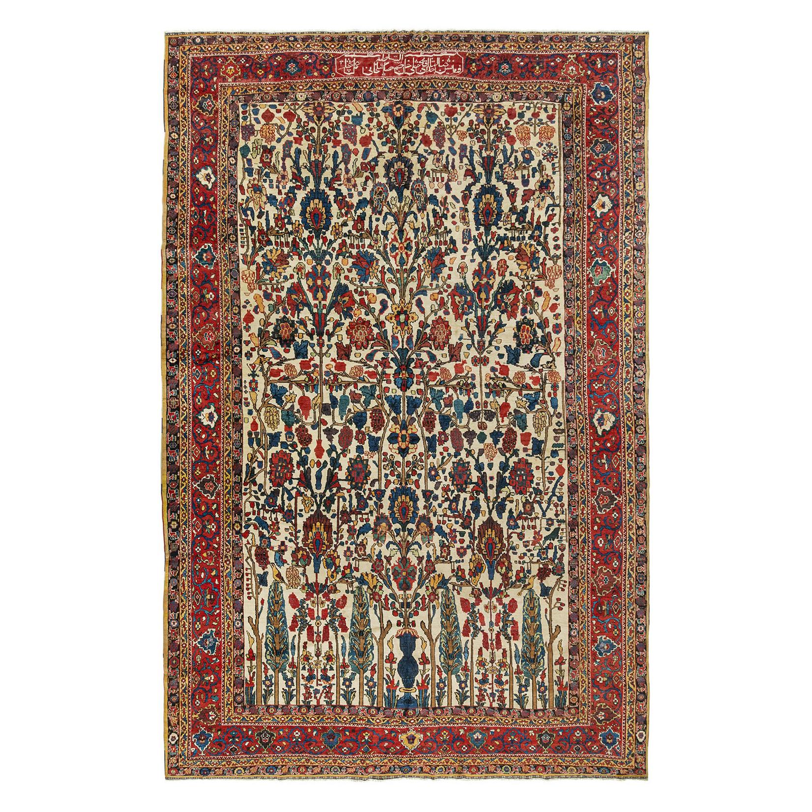 Oversize Antique Persian Baktiari Rug, circa 1890  12' x 18'10 For Sale