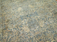 Zabihi Collection Oversize Green Blue Antique Persian Kerman Carpet