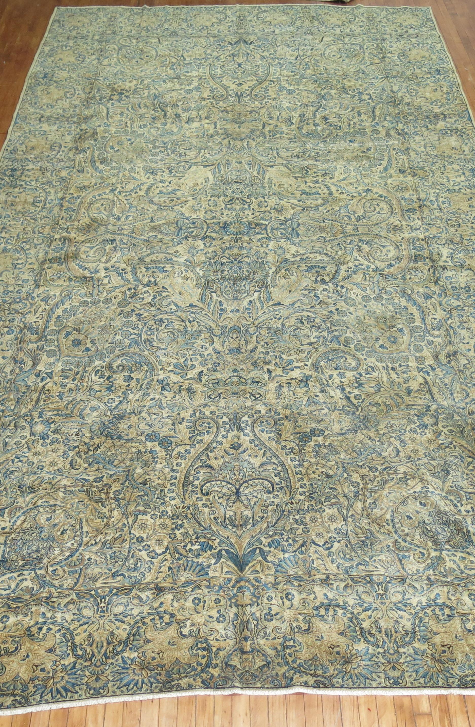 Oversize Antique Persian Kerman Carpet  In Good Condition For Sale In New York, NY
