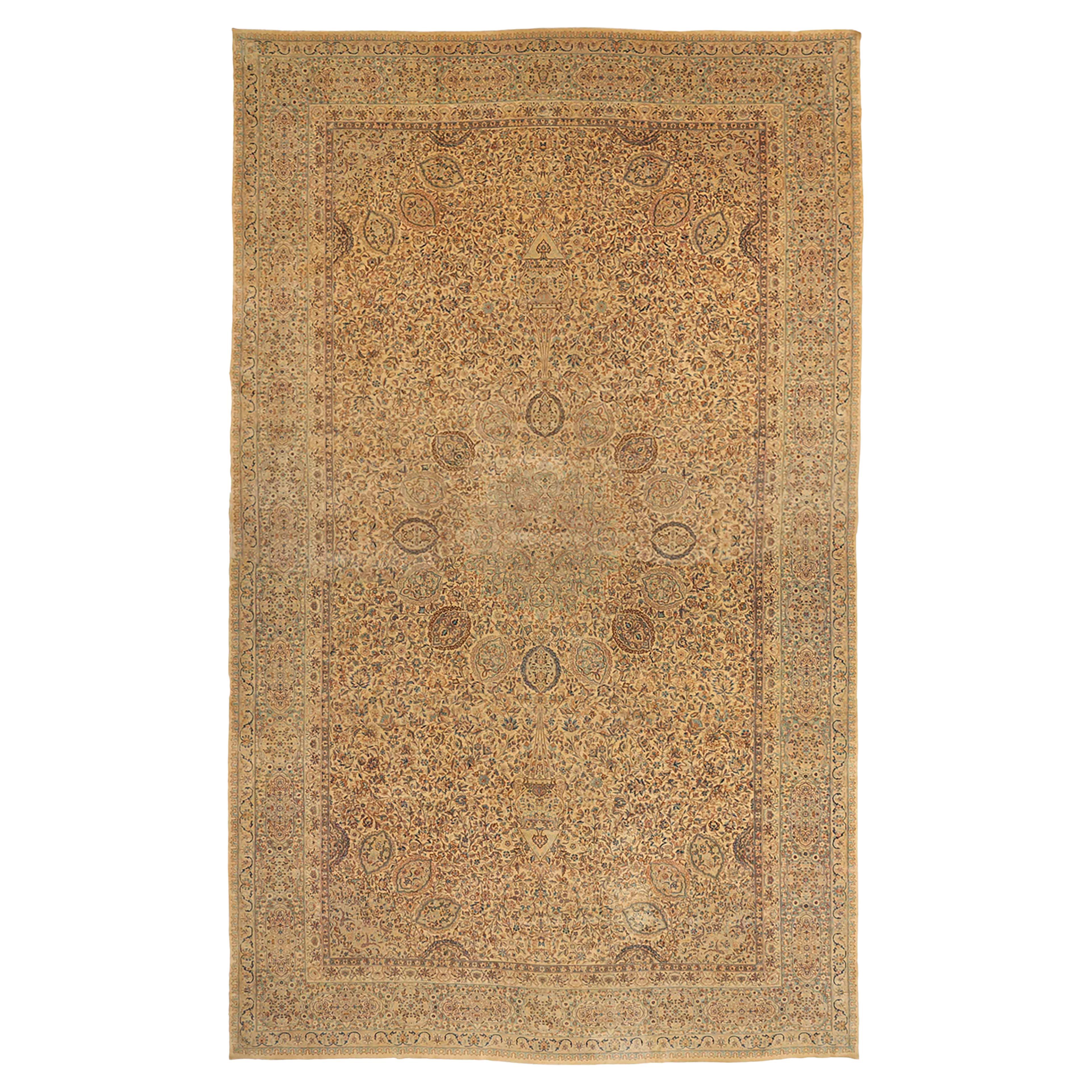 Oversize Antique Persian Kerman Rug