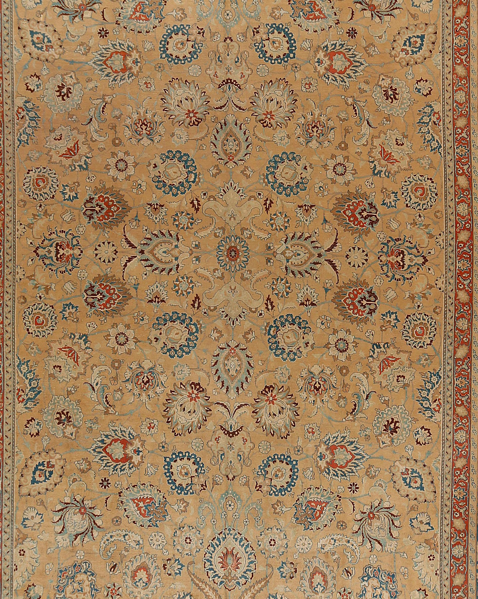 19th Century Oversize Antique Persian Meshad Rug  12' x 18'3 For Sale